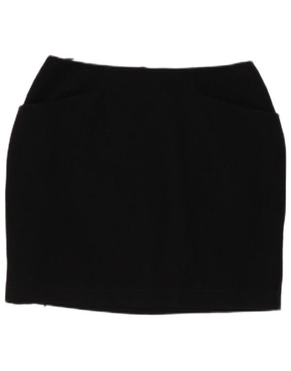 Marella Γυναικεία Μίνι Φούστα UK 10 Small W26 Μαύρη μάλλινη