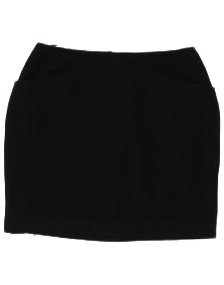 Marella Γυναικεία Μίνι Φούστα UK 10 Small W26 Μαύρη μάλλινη