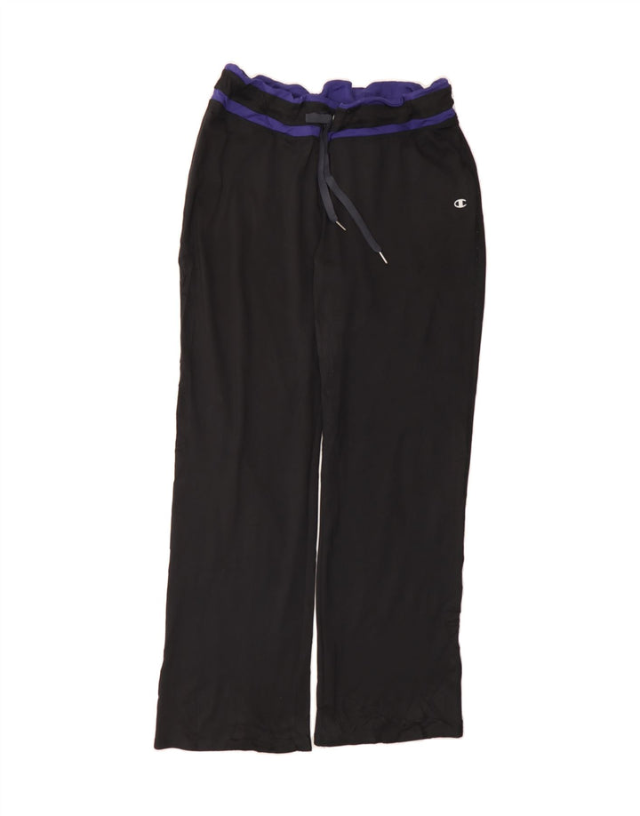 CHAMPION Womens Tracksuit Trousers UK 14 Large Black Polyester Vintage Champion and Second-Hand Champion from Messina Hembry 