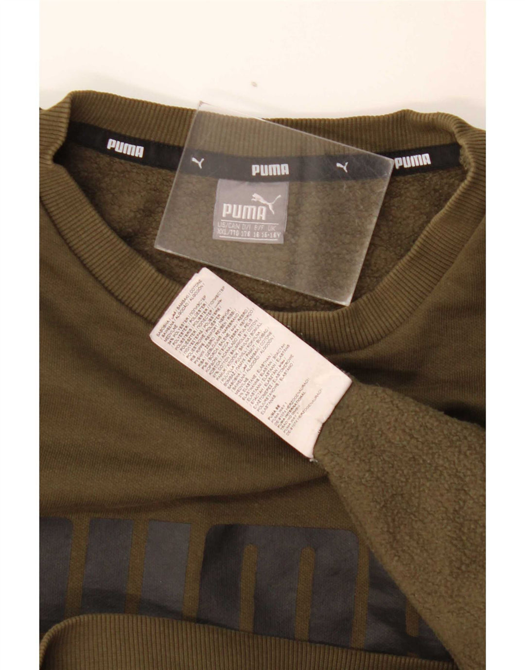 Puma Boys Graphic Φούτερ Jumper 15-16 ετών Χακί βαμβακερό