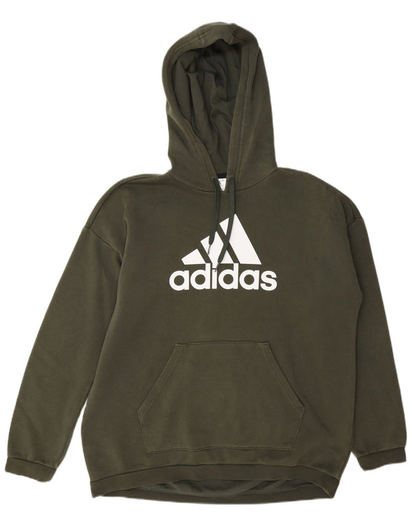 Γυναικείο γραφικό υπερμεγέθη κουκούλα Adidas UK 12/14 Μεσαίο πράσινο βαμβακερό