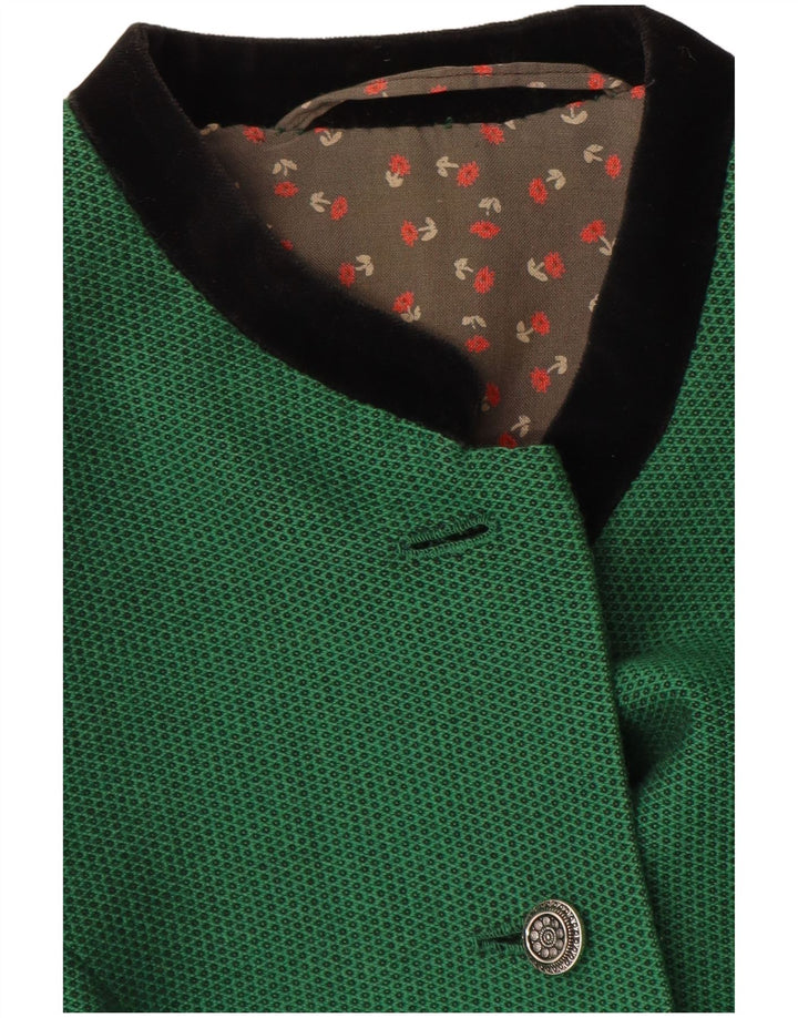 Vintage γυναικείο σακάκι με 5 κουμπιά UK 8 Small Green Spotted