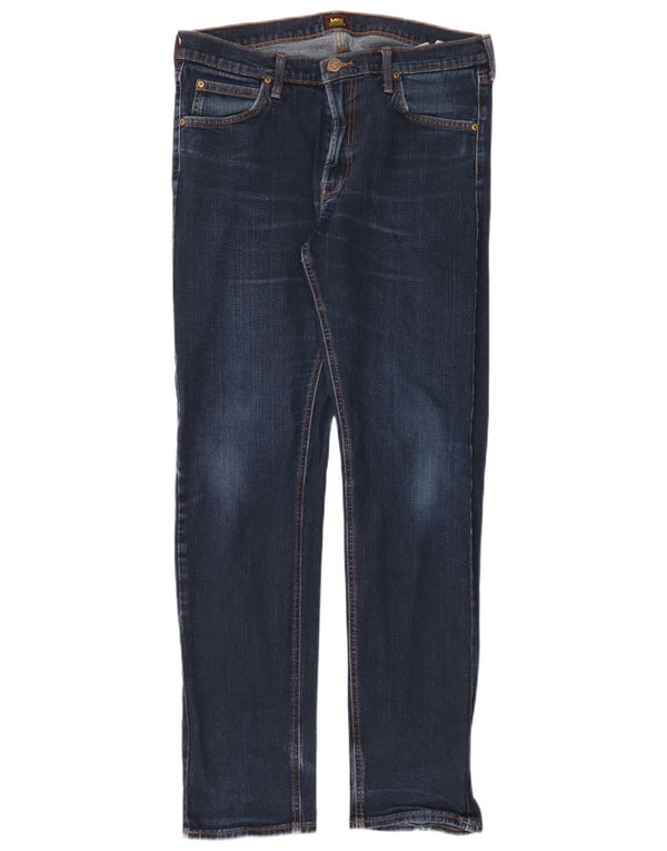 Lee Mens Daren Zip Fly Slim Jeans W34 L34 Navy Blue Cotton