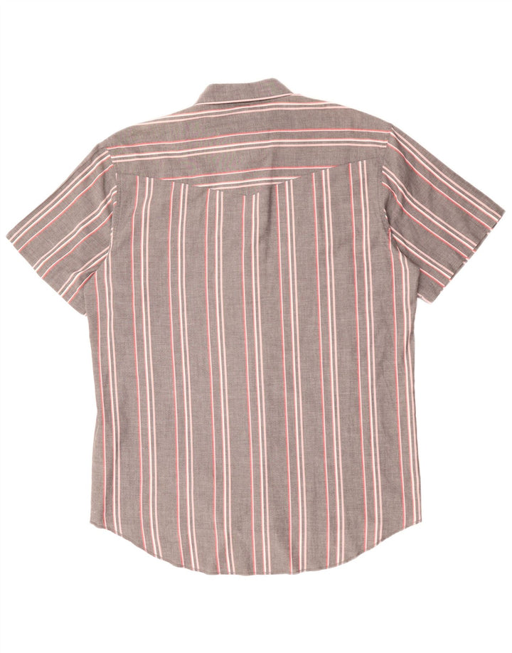 Ανδρικό κοντομάνικο πουκάμισο Wrangler 17 XL γκρι ριγέ