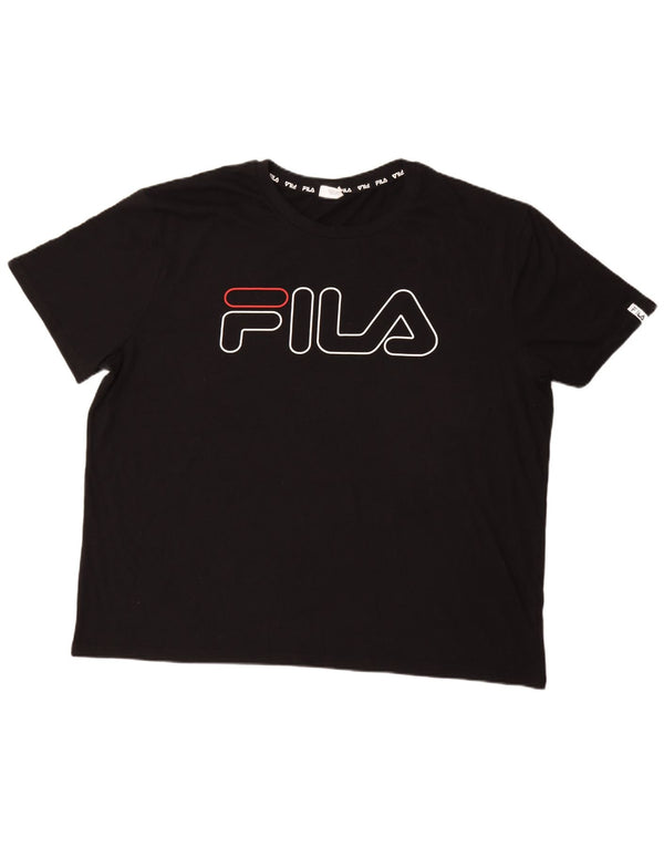 Ανδρικό γραφικό T-Shirt Fila Top 4XL Μαύρο Πολυεστέρα