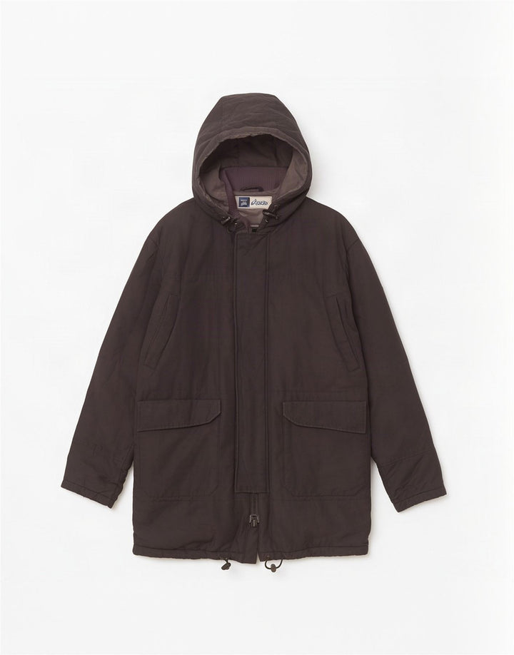 Ανδρικό μπουφάν Parka με κουκούλα Asics UK 40 Large Black