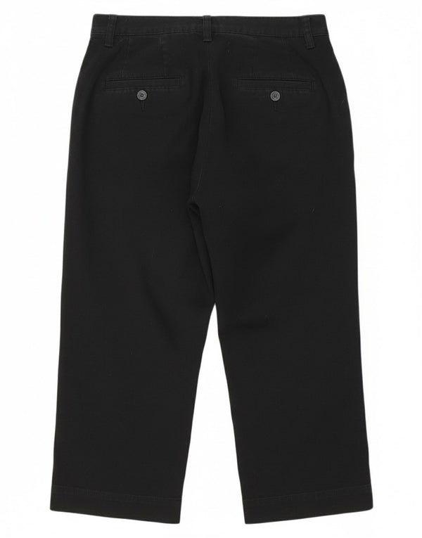 LEE Womens Straight Capri Trousers US 6 Medium W28 L19 Black Cotton