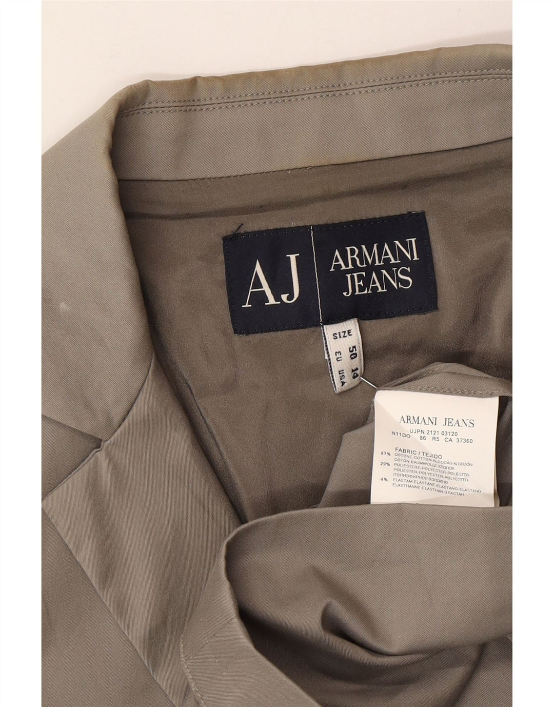 Armani Jeans Γυναικείο Μπουφάν με 2 Κουμπιά Μπλέιζερ US 14 XL Γκρι βαμβακερό
