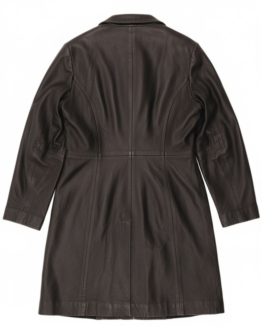 Vintage γυναικείο δερμάτινο πανωφόρι UK 12 Medium Black Leather