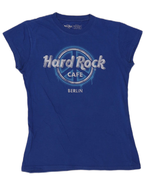 Hard Rock Cafe Γυναικείο Μπλουζάκι γραφικών Βερολίνου Τοπ UK 12 μεσαίου μπλε βαμβακερό