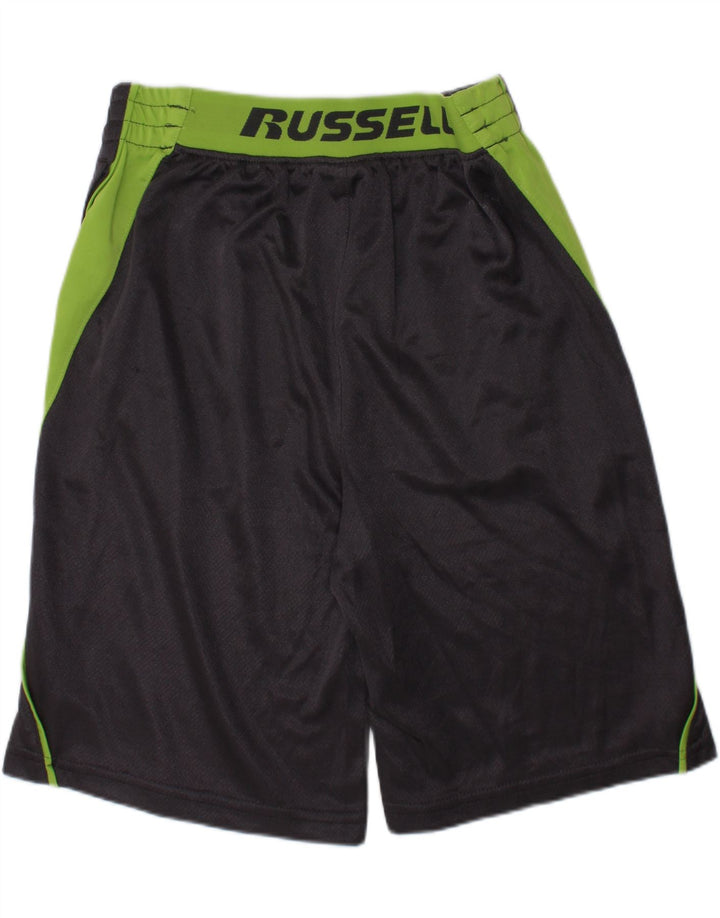 RUSSELL ATHLETIC Boys Sport Shorts 7-8 Years Medium  Grey Colourblock Vintage Russell Athletic and Second-Hand Russell Athletic from Messina Hembry 
