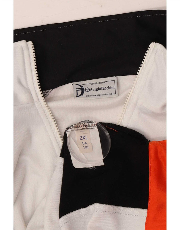 Ανδρική φόρμα Sergio Tacchini Top Jacket 2XL White Colourblock Polyester