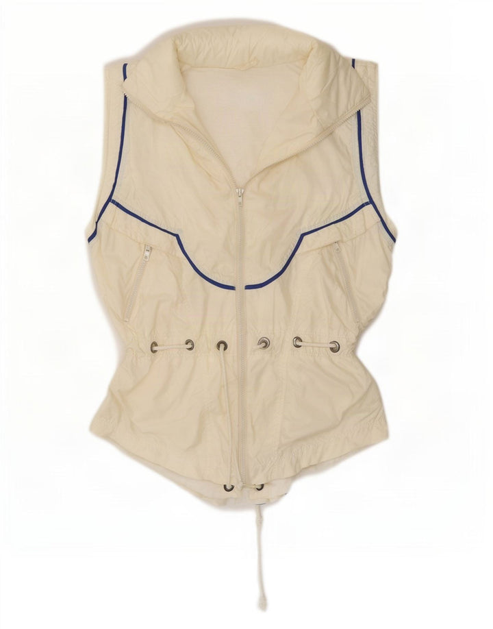 Sportalm Womens Graphic Gilet EU 36 Small Off White Colorblock Πολυαμίδιο