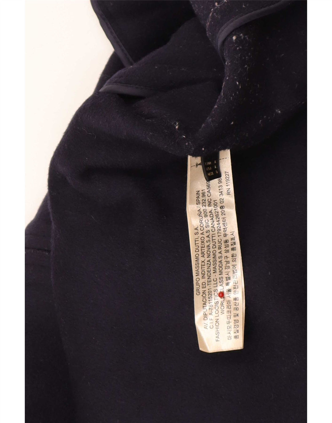 Massimo Dutti Γυναικείο Bomber Jacket UK 16 Large Navy Blue Wool
