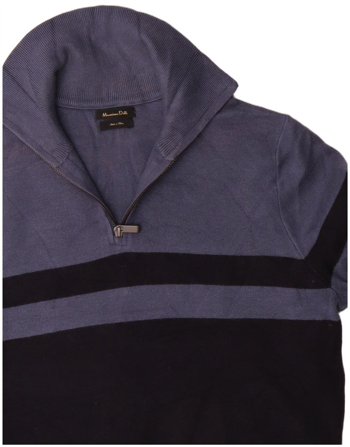 Massimo Dutti γυναικείο πουλόβερ με φερμουάρ UK 14 Medium Navy Blue
