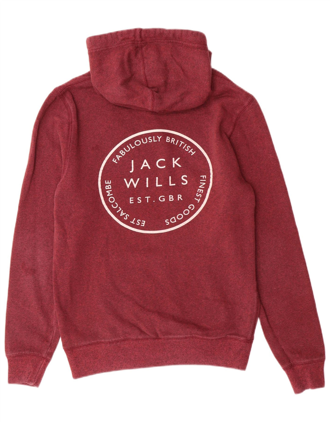 JACK WILLS Ανδρικό γραφικό μπλουζάκι με κουκούλα, μικρό βαμβακερό μπορντό