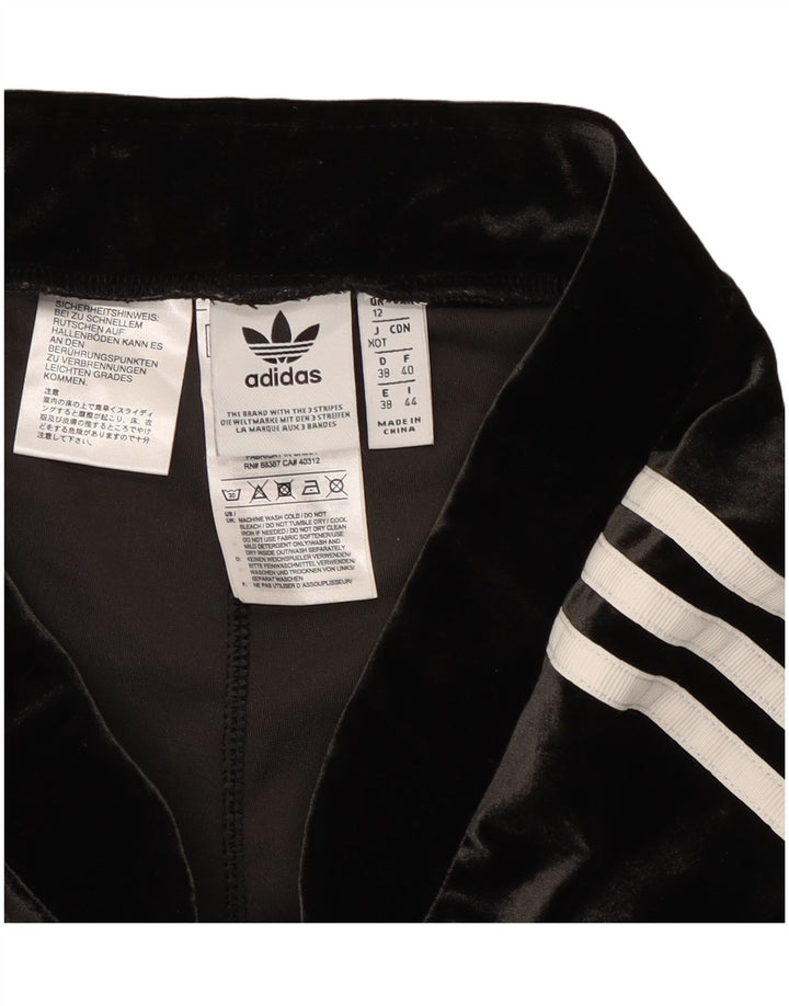 Γυναικείο βελούδινο κολάν Adidas UK 12 μεσαίο μαύρο πολυεστέρα