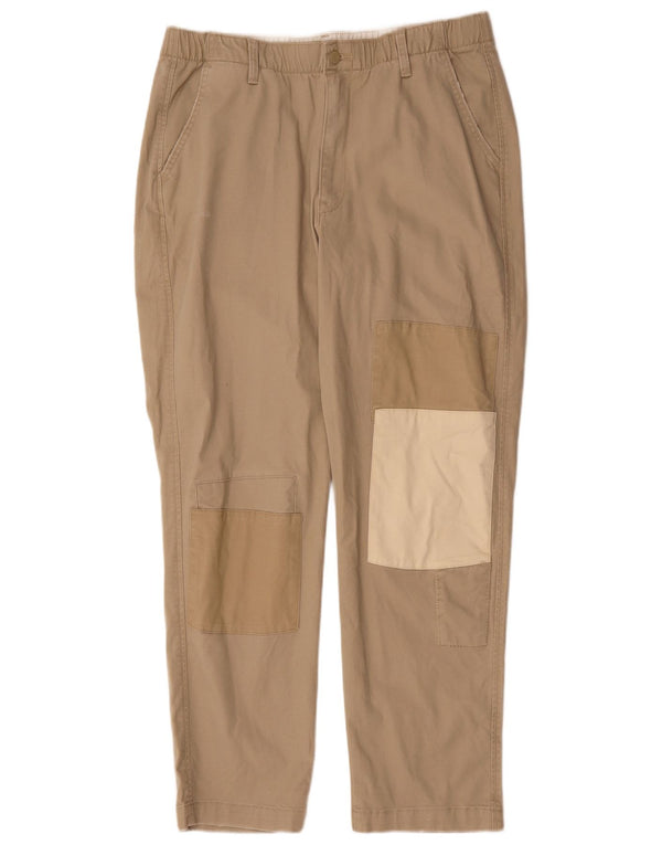 Levi's Mens Tapered Chino Trousers Large W34 L30 Beige Colourblock Cotton