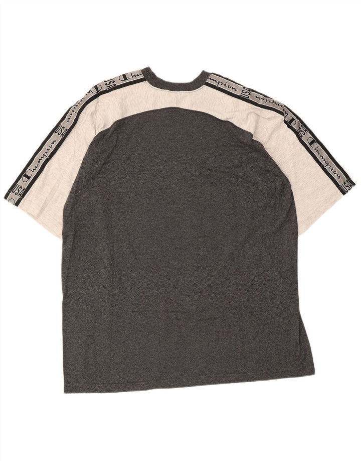 Ανδρικό γραφικό T-Shirt Champion Top Large Grey Colourblock