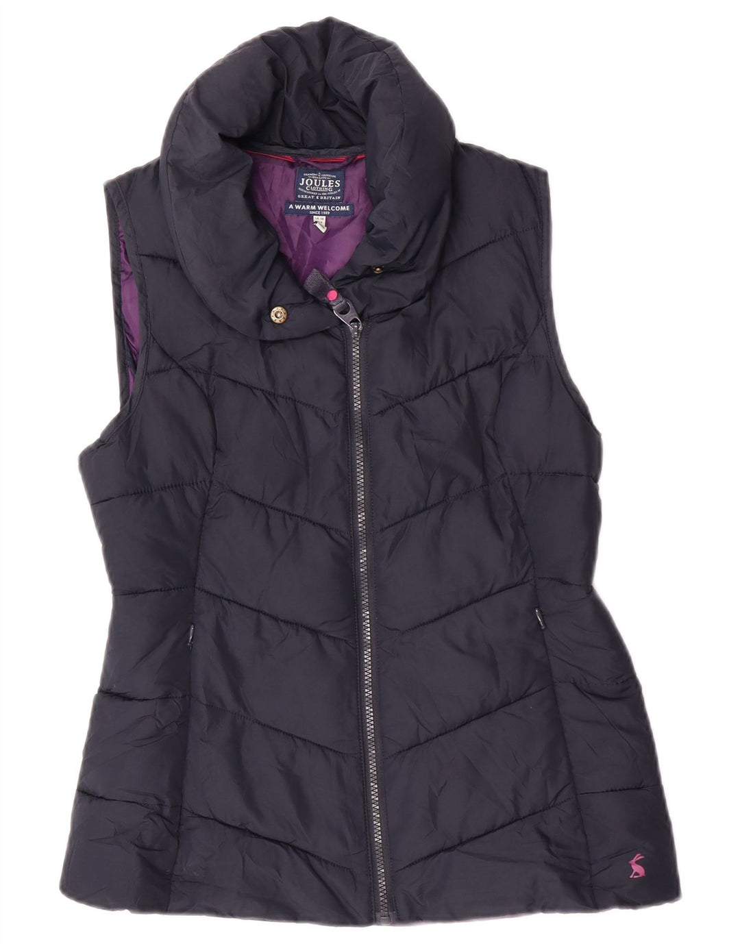 Joules Γυναικείο padded Gilet UK 10 Small Navy Blue Polyester