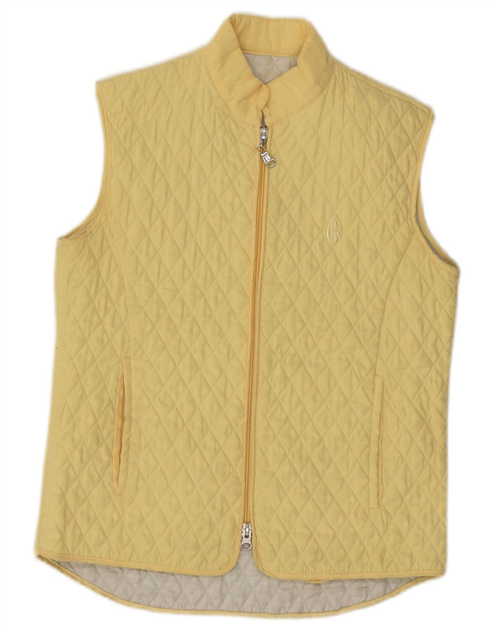 Conte of Florence Γυναικείο καπιτονέ Gilet IT 40 Μικρός κίτρινος πολυεστέρας