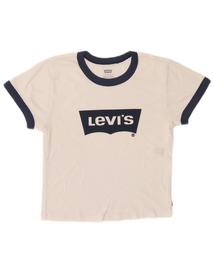 Γυναικείο γραφικό T-shirt Levi's Crop Top 10 Small White Colourblock