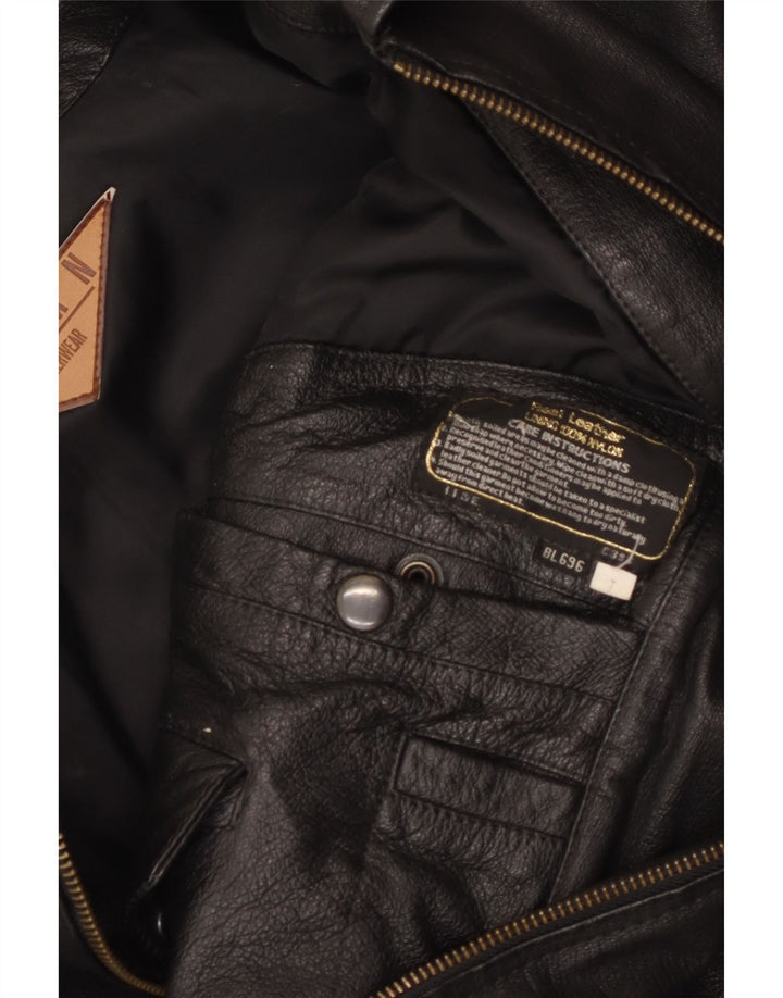 MILAN Ανδρικό Δερμάτινο Μπουφάν UK 40 Large Μαύρο Δερμάτινο