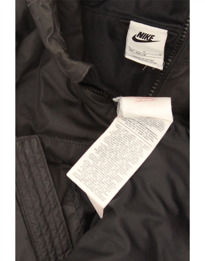 Μπουφάν Nike Boys με κουκούλα με επένδυση 12-13 ετών, μεγάλο μαύρο πολυεστέρα