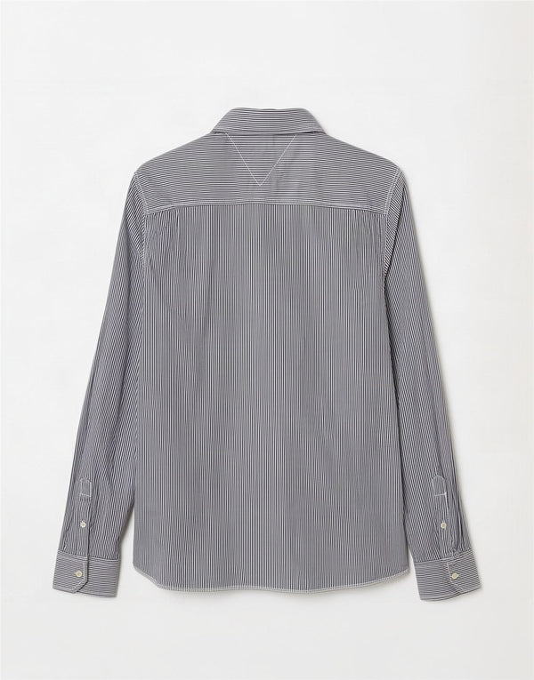 Ανδρικό πουκάμισο Tommy Hilfiger Slim Fit 2XL Γκρι βαμβακερό ριγέ