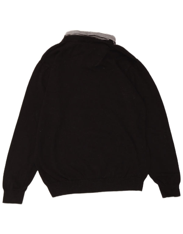 PIERRE CARDIN Γυναικείο πουλόβερ με V λαιμόκοψη UK 18 XL μαύρο βαμβακερό