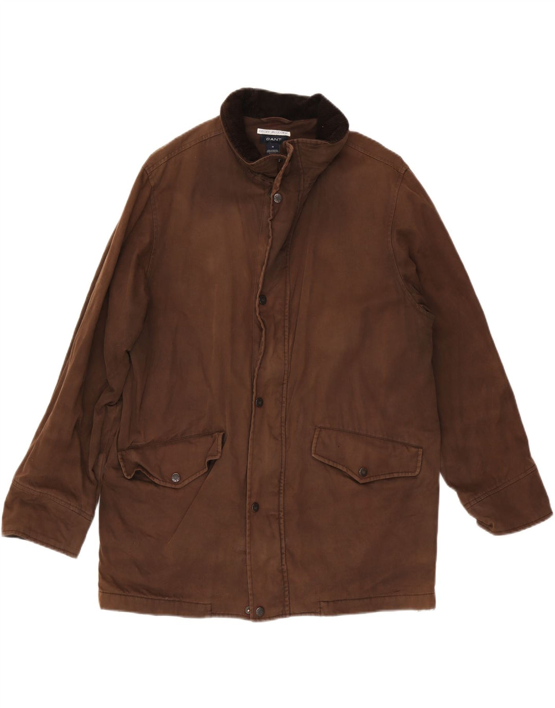 Gant Mens Hooded Utility Jacket UK 38 Βαμβακερό μεσαίο καφέ