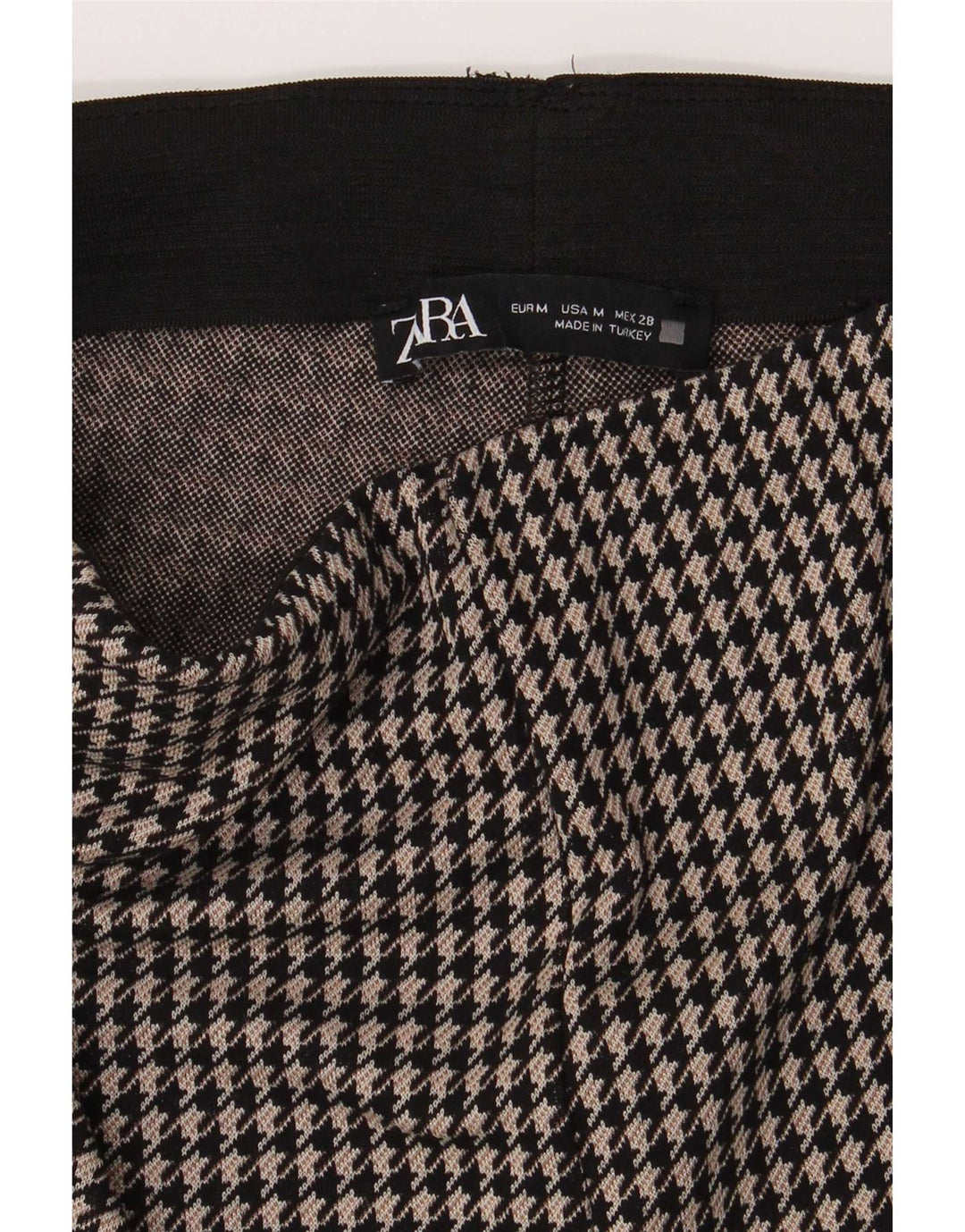 Zara Γυναικεία Κολάν UK 14 Medium Black Houndstooth