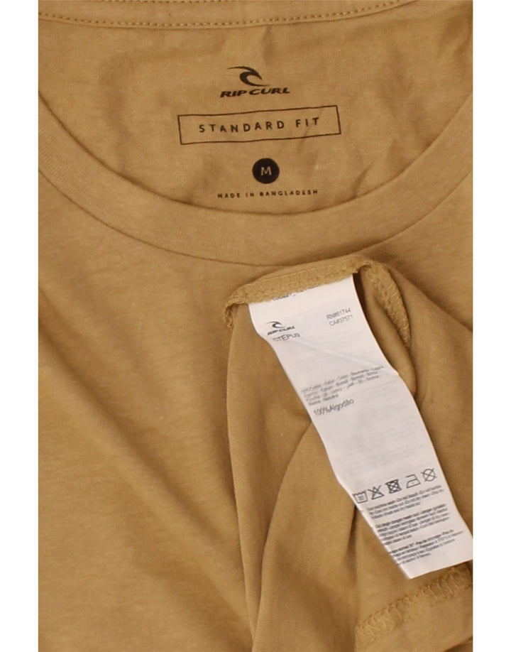 RIP CURL Mens Standard Fit Graphic T-Shirt Top Medium Beige Cotton