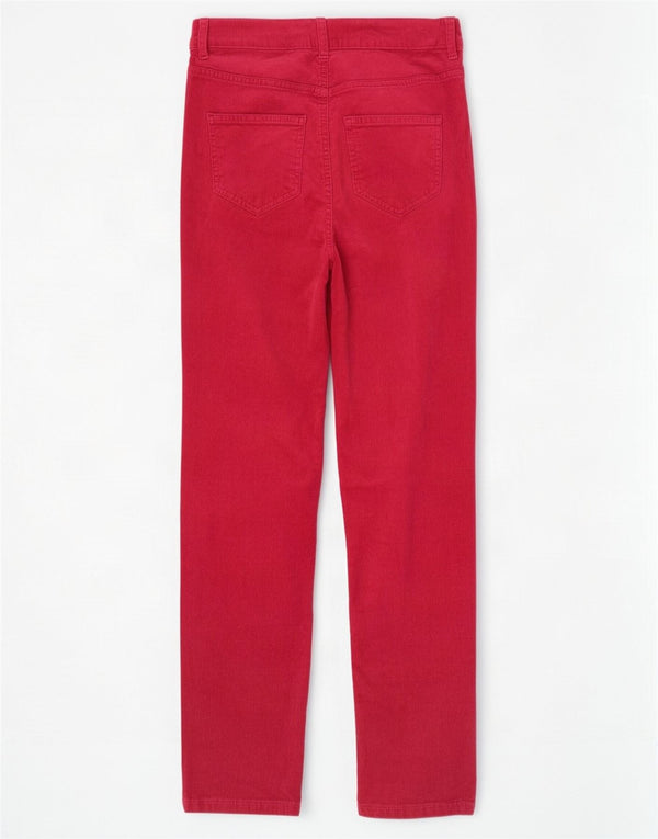 Marks & Spencer Γυναικείο λεπτό κοτλέ παντελόνι UK 10 Small W28 L28 Red