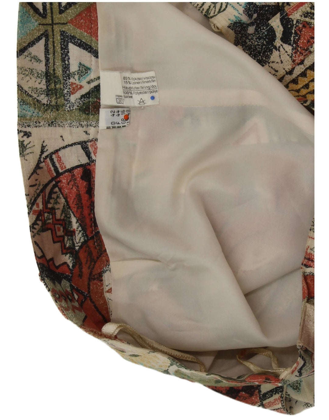 VINTAGE Γυναικεία πλισέ φούστα UK 16 Μεγάλη W32 Πολύχρωμη Γεωμετρική