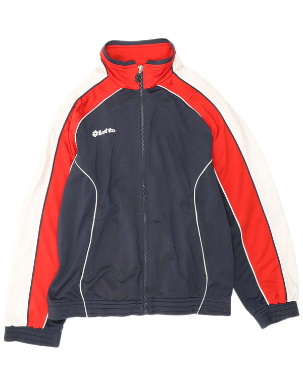 Ανδρική αθλητική φόρμα LOTTO Top Jacket Large Navy Blue Colorblock Polyester