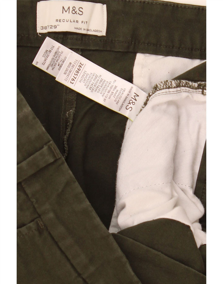 Marks & Spencer Ανδρικό ίσιο παντελόνι Chino με κανονική εφαρμογή W38 L29 Χακί