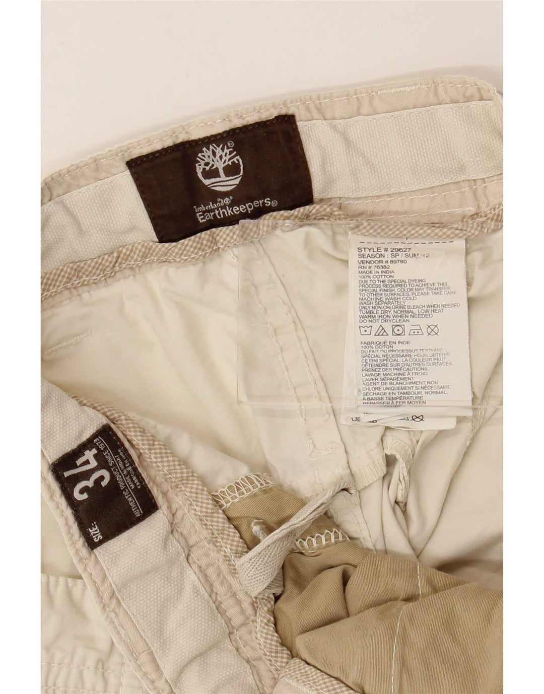 Ανδρικό σορτς Chino Timberland W34 μεγάλο γκρι βαμβακερό