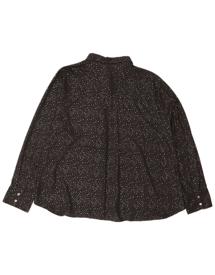 Marks & Spencer Γυναικείο πουκάμισο Oversized Μπλούζα UK 18 XL Black Spotted
