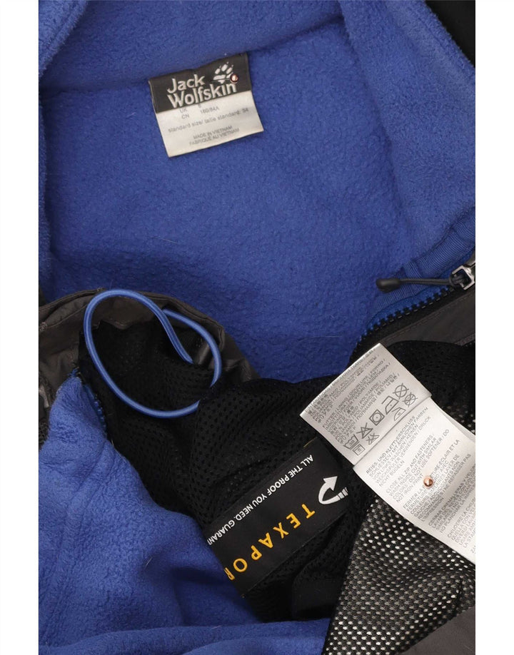 Jack Wolfskin Γυναικείο Μπουφάν με κουκούλα μεγάλου μεγέθους αντιανεμικό UK 8 Small Grey