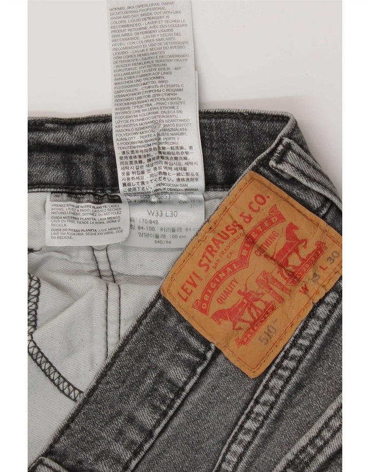 Levi's Mens 511 Skinny Jeans W33 L27 Γκρι βαμβακερό