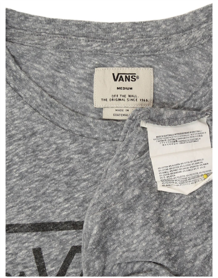 Vans γυναικείο γραφικό μπλουζάκι UK 14 μεσαίου γκρι βαμβακερό