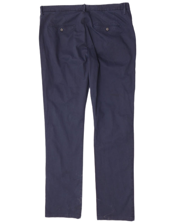 Zara Ανδρικό ίσιο παντελόνι Chino EU 48 XL W38 L34 Navy Blue Cotton