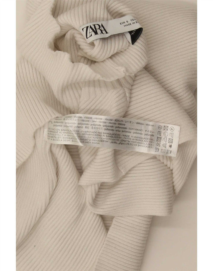 Zara Γυναικείο Γιλέκο Τοπ UK 8 Small White Viscose