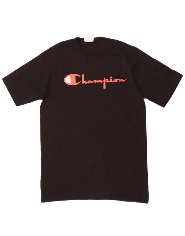 Ανδρικό γραφικό T-Shirt Champion Top μεγάλο μαύρο βαμβακερό