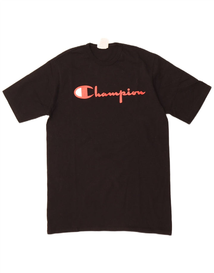 Ανδρικό γραφικό T-Shirt Champion Top μεγάλο μαύρο βαμβακερό