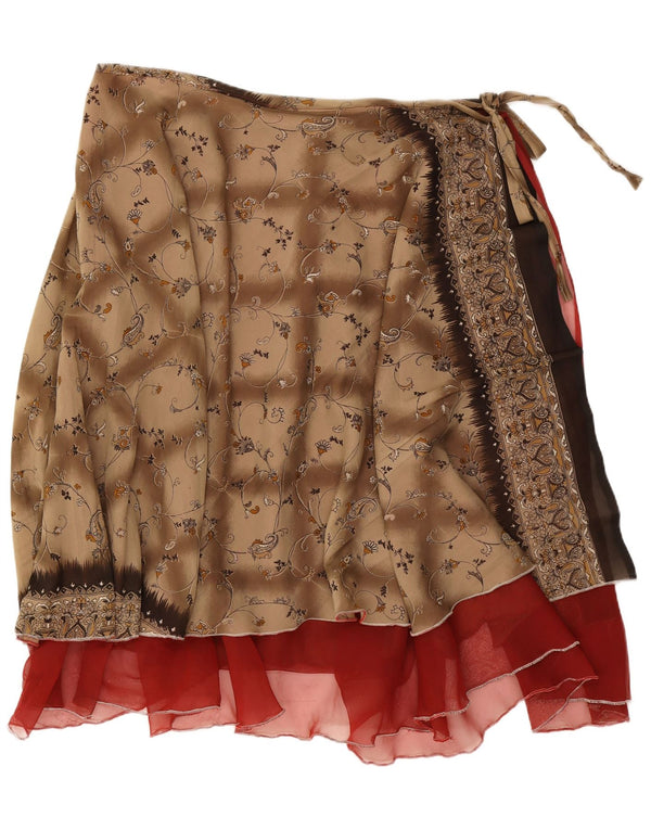 Vintage Γυναικεία Wrap Φούστα W38 2XL Καφέ Floral