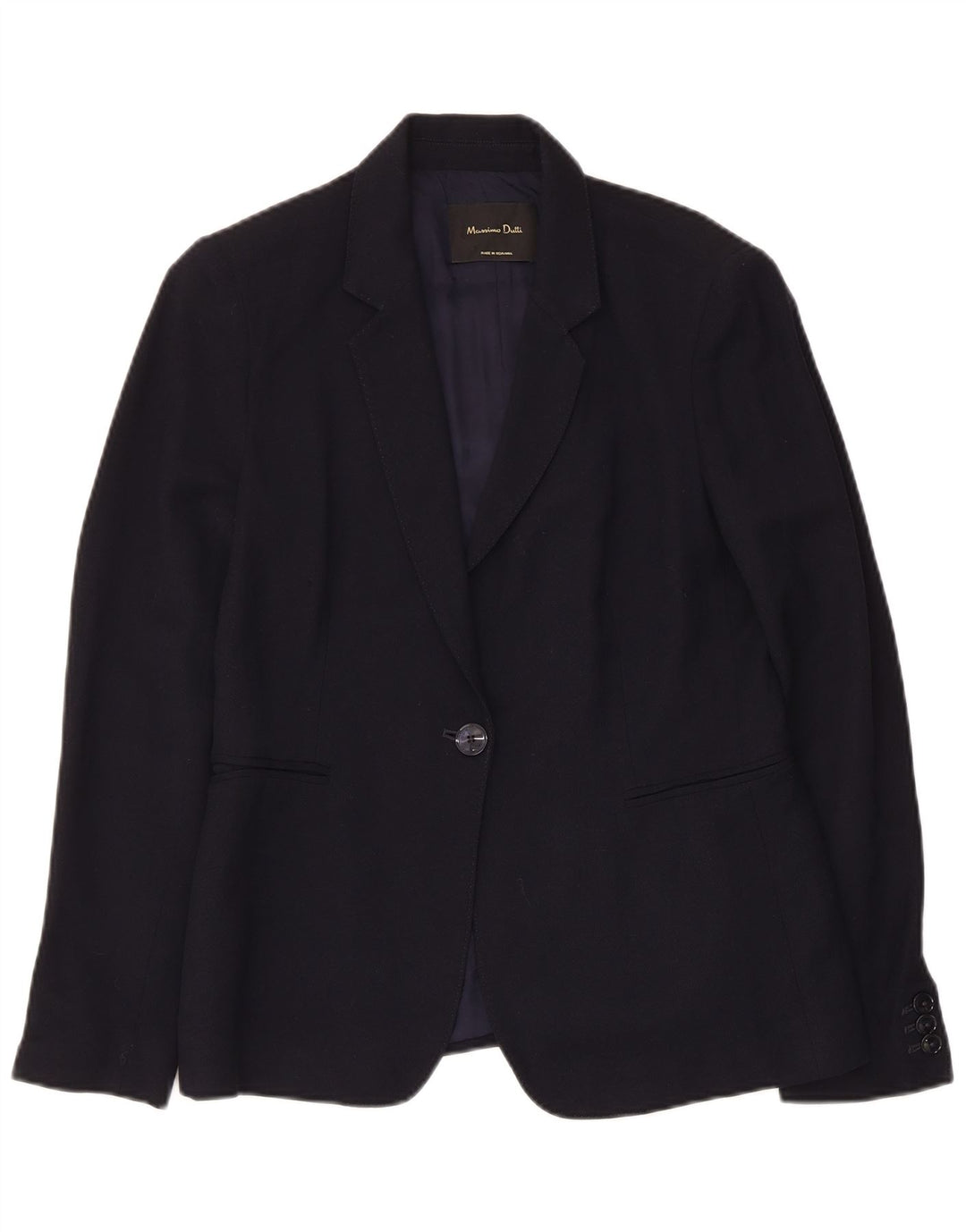 Massimo Dutti Γυναικείο τζάκετ μπλέιζερ με 1 κουμπί EU 40 Μεσαίο Navy Blue Viscose