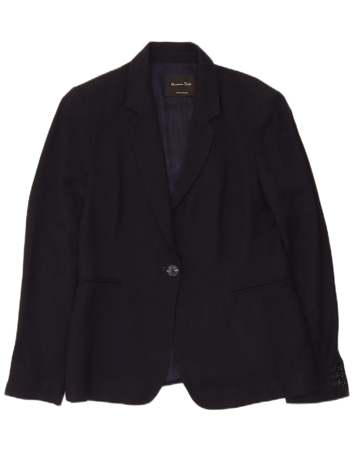Massimo Dutti Γυναικείο τζάκετ μπλέιζερ με 1 κουμπί EU 40 Μεσαίο Navy Blue Viscose
