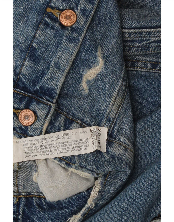 Zara Γυναικείο τζιν μπουφάν 10 μικρού μπλε βαμβακερό μεγάλου μεγέθους
